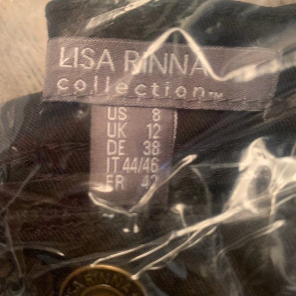 NWT LISA RINNA COLLECTION CROPPED TWILL PANTS BLACK 8 - Picture 8 of 10